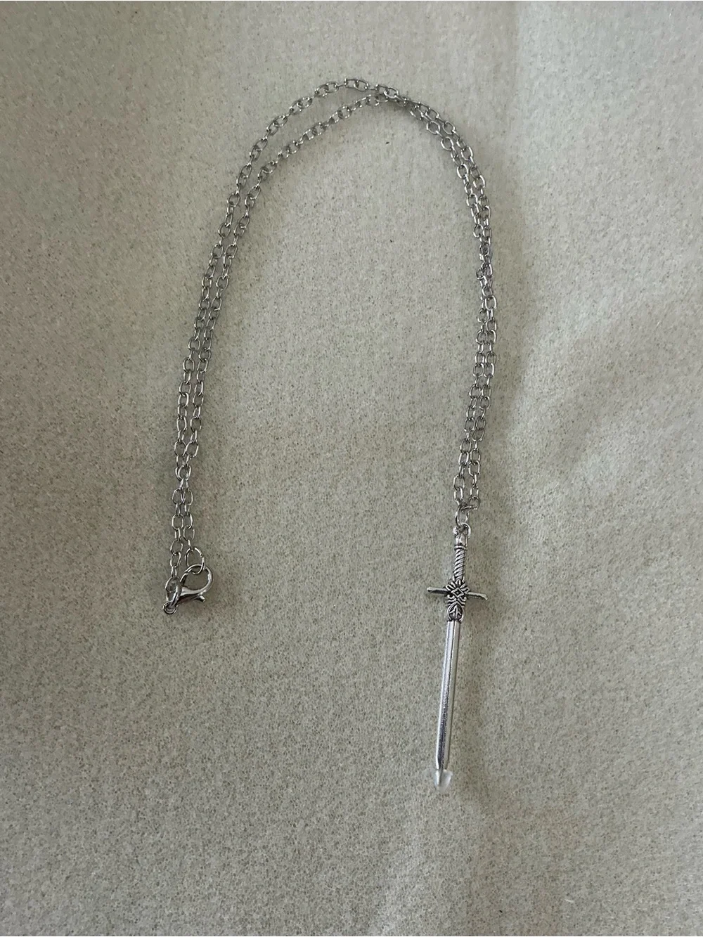 Silver Sword Pendant Necklace - 24”